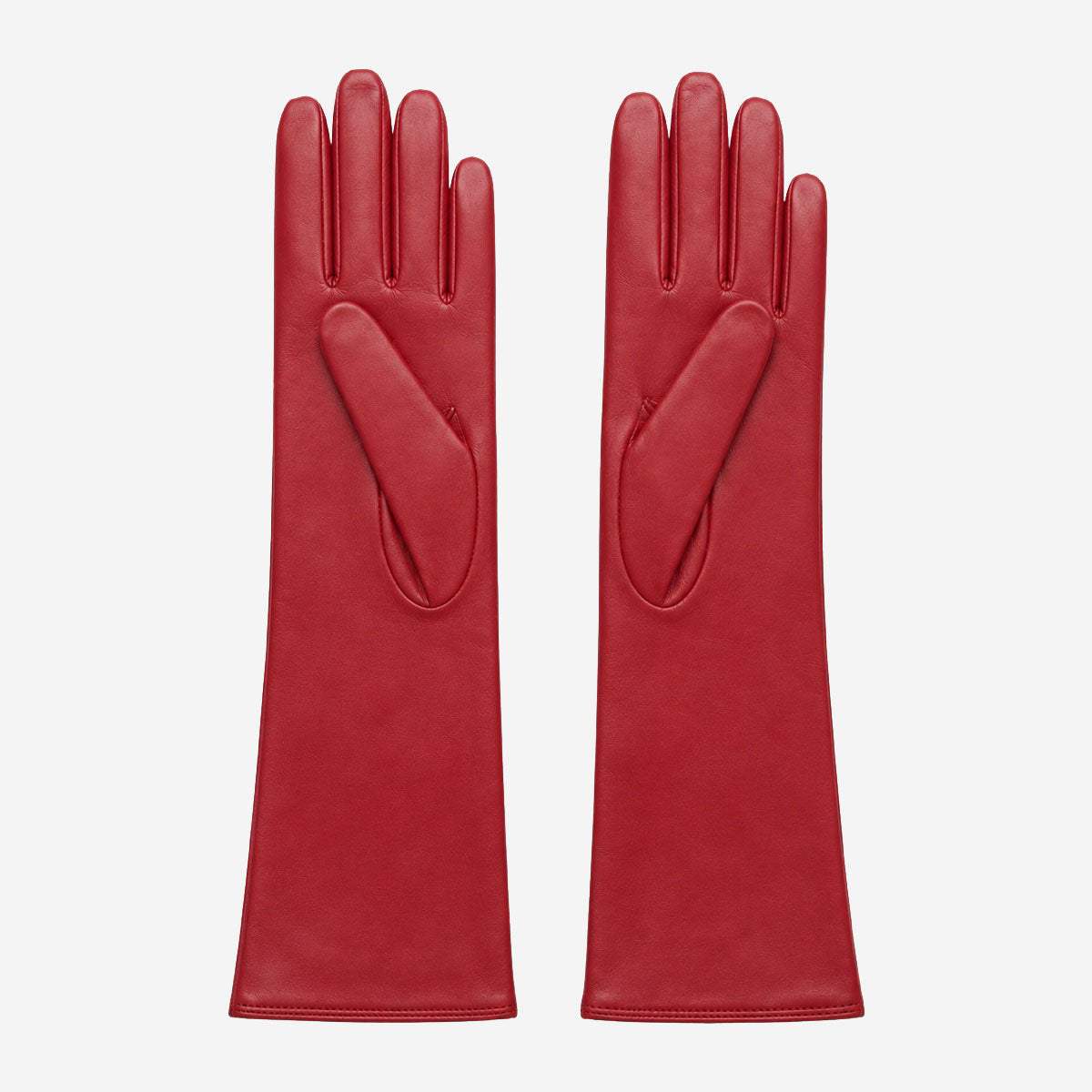 Leonora (deep red) - Italian cashmere lined 6-button length leather gloves