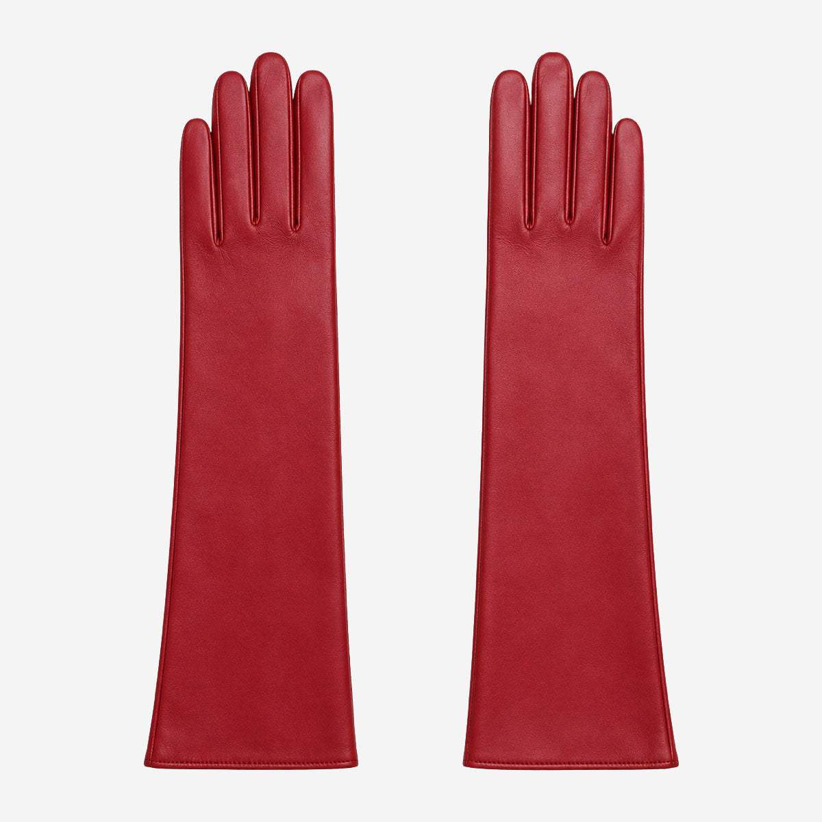 Leonora (deep red) - Italian cashmere lined 6-button length leather gloves