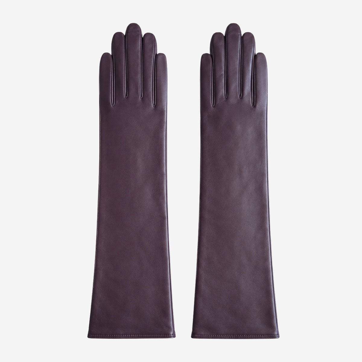 Leonora (dark brown) - Italian "8 button length" cashmere lined leather gloves