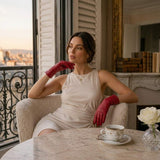 FC04 (deep red) - Women's Italian cashmere lined leather gloves - Leather Gloves Online - Flyclothing LLC