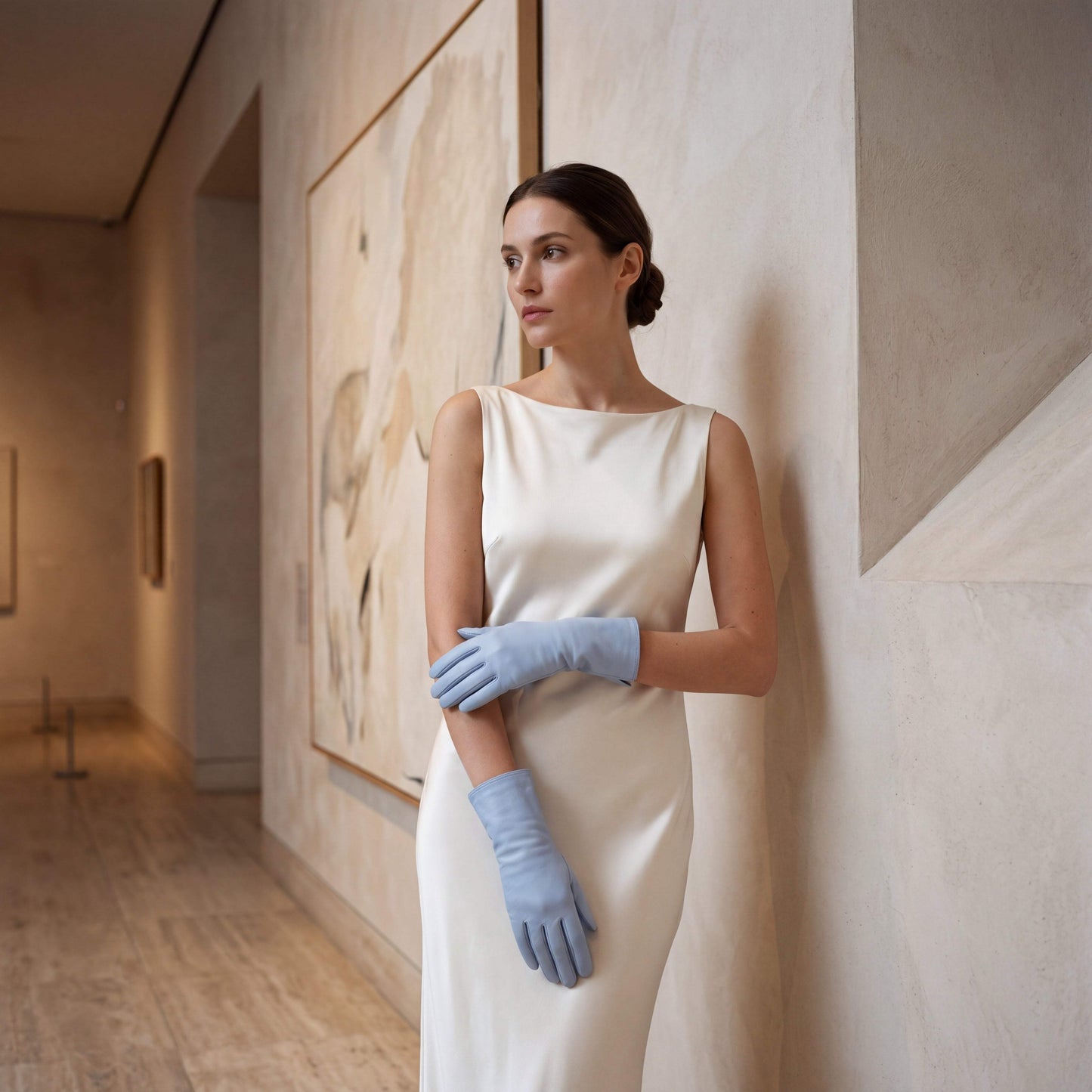 FC04 (sky) - Women's Italian cashmere lined leather gloves - Leather Gloves Online - Flyclothing LLC