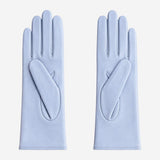 Leonora (sky) - Italian cashmere lined 6-button length leather gloves