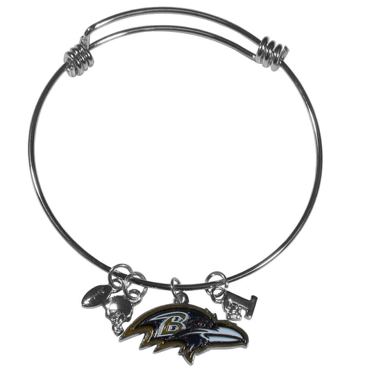 Baltimore Ravens Charm Bangle Bracelet - Baltimore Ravens - Flyclothing LLC
