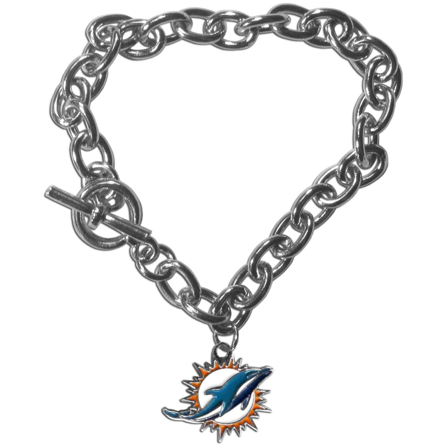 Miami Dolphins Charm Chain Bracelet - Miami Dolphins - Flyclothing LLC