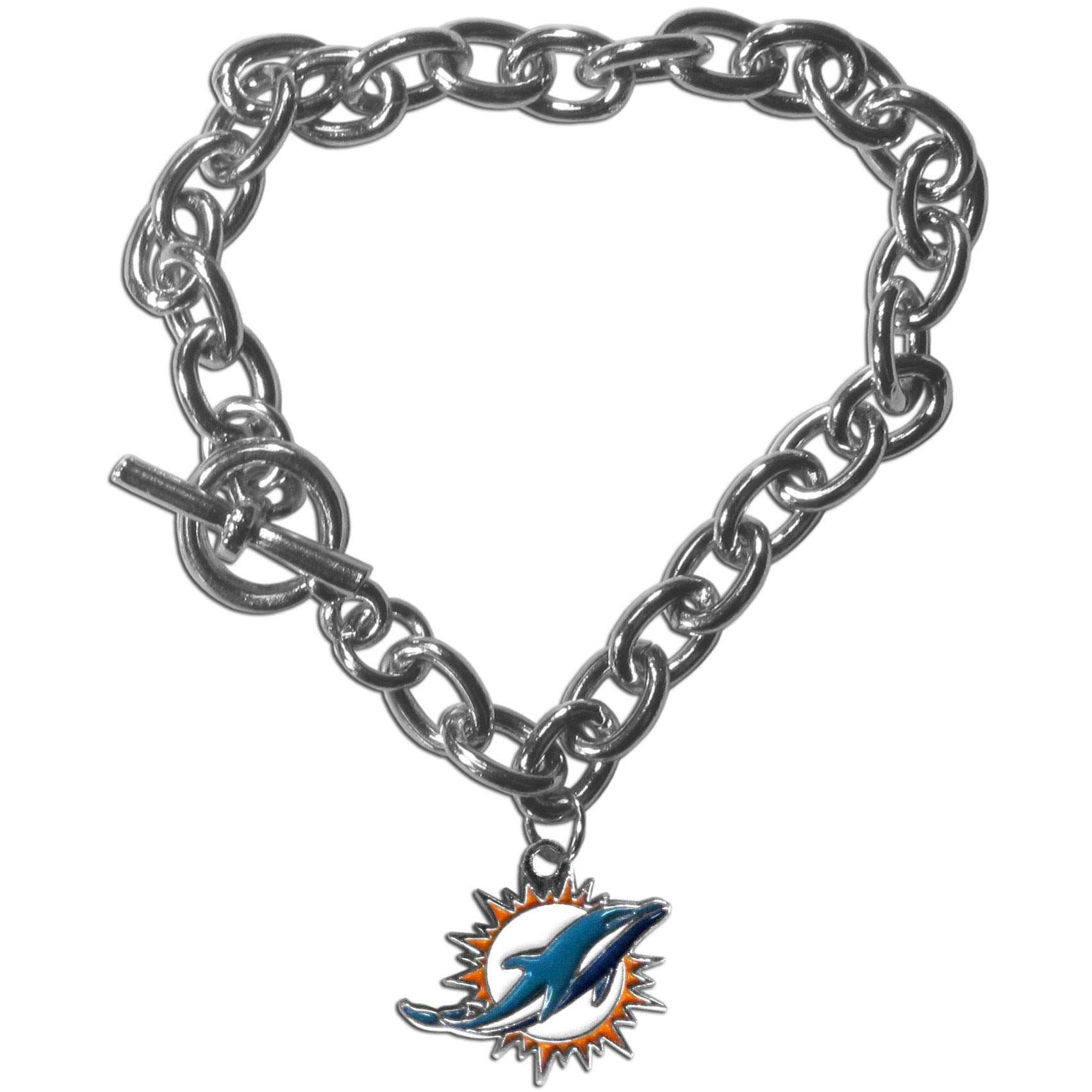 Miami Dolphins Charm Chain Bracelet - Miami Dolphins - Flyclothing LLC