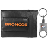 Denver Broncos Leather Cash & Cardholder & Valet Key Chain - Denver Broncos