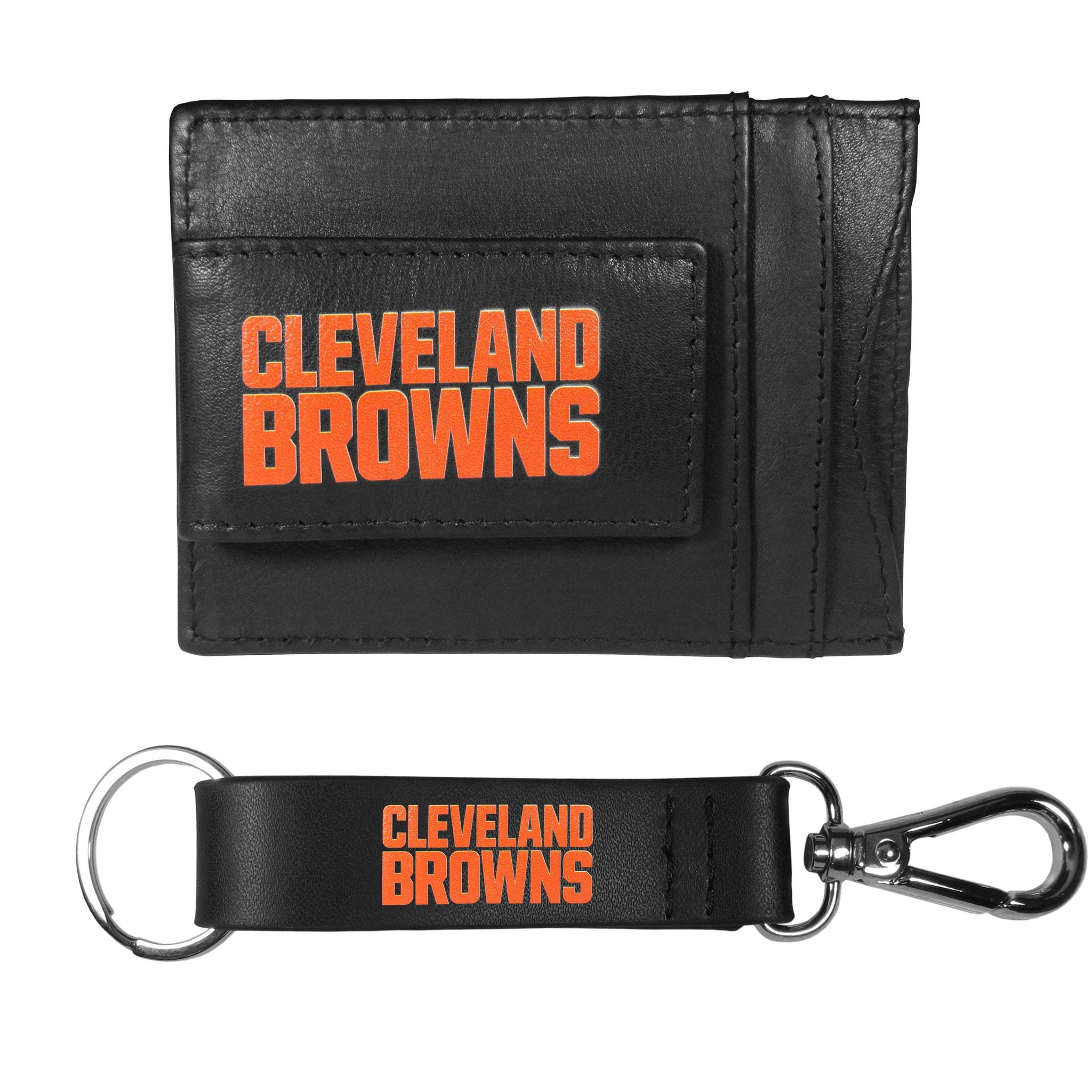 Cleveland Browns Leather Cash & Cardholder & Strap Key Chain - Cleveland Browns - Flyclothing LLC
