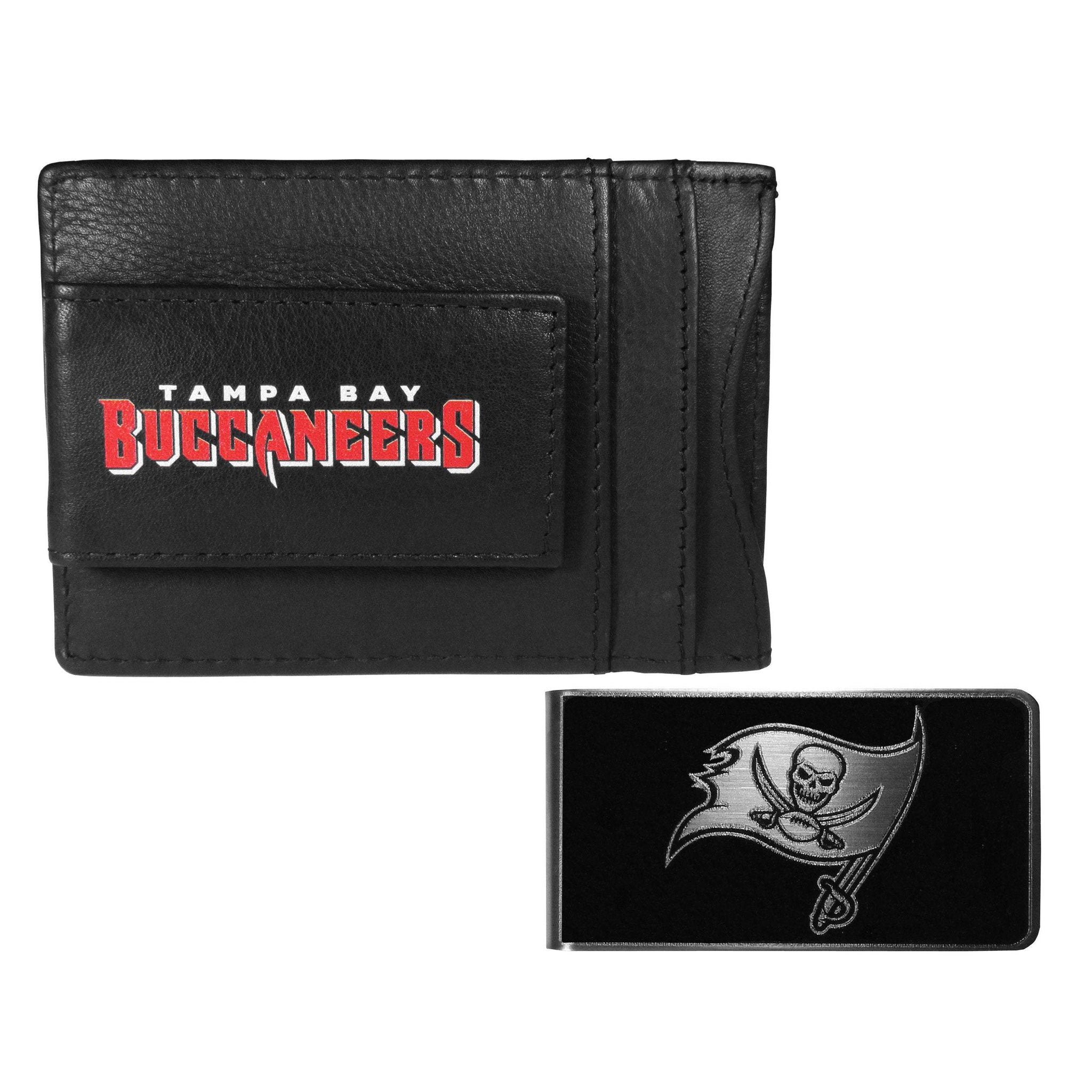 Tampa Bay Buccaneers Leather Cash & Cardholder & Black Money Clip - Tampa Bay Buccaneers - Flyclothing LLC