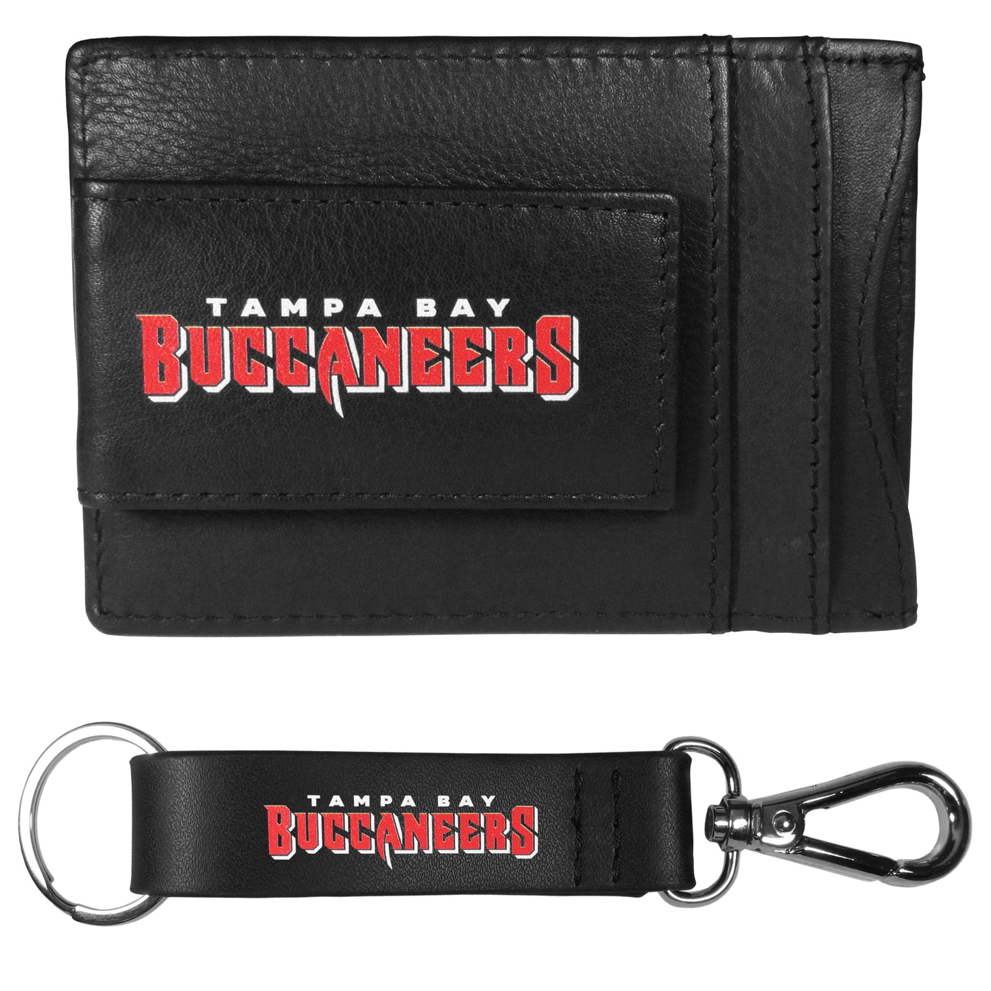 Tampa Bay Buccaneers Leather Cash & Cardholder & Strap Key Chain