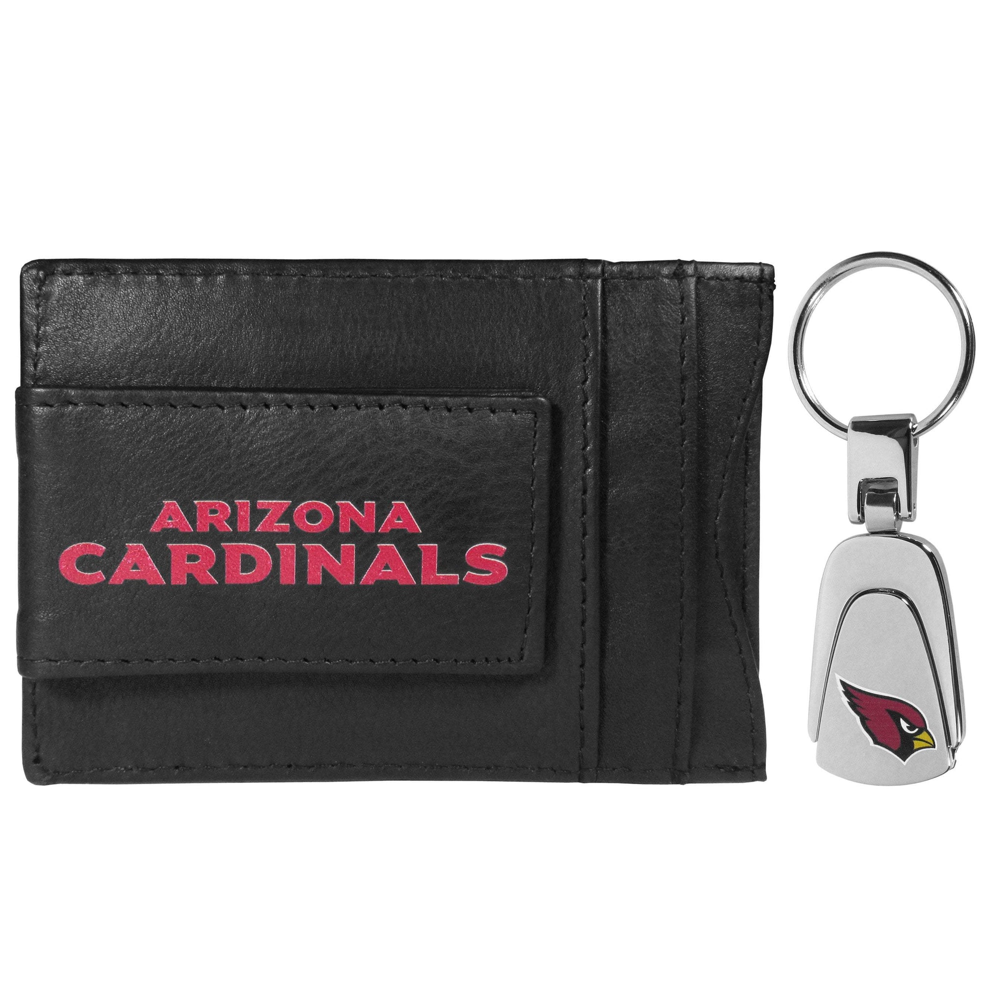 Arizona Cardinals Leather Cash & Cardholder & Steel Key Chain - Arizona Cardinals - Flyclothing LLC