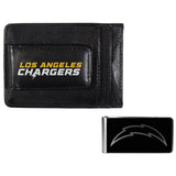 Los Angeles Chargers Leather Cash & Cardholder & Black Money Clip - Los Angeles Chargers
