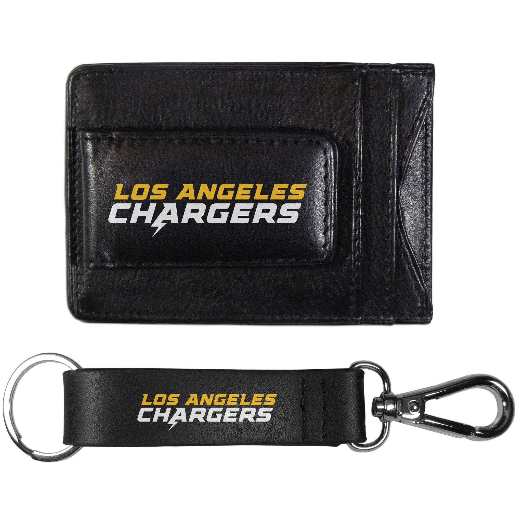 Los Angeles Chargers Leather Cash & Cardholder & Strap Key Chain - Los Angeles Chargers - Flyclothing LLC