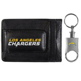 Los Angeles Chargers Leather Cash & Cardholder & Valet Key Chain - Los Angeles Chargers