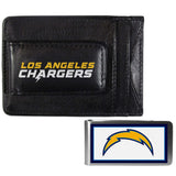 Los Angeles Chargers Leather Cash & Cardholder & Color Money Clip - Los Angeles Chargers - Flyclothing LLC