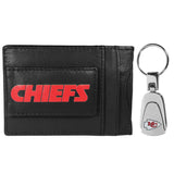 Kansas City Chiefs Leather Cash & Cardholder & Steel Key Chain - Kansas City Chiefs
