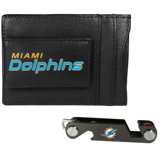 Miami Dolphins Leather Cash & Cardholder & Key Organizer - Miami Dolphins - Flyclothing LLC