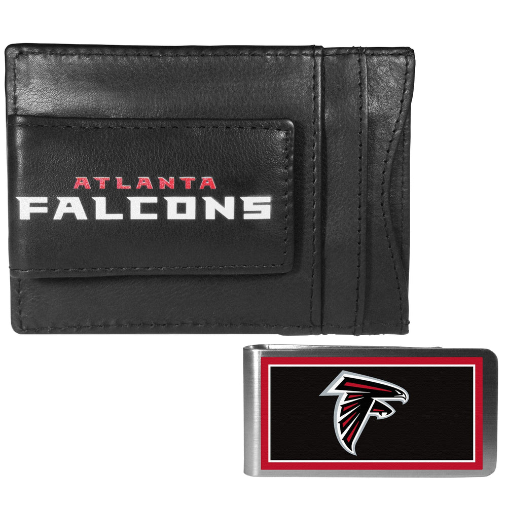 Atlanta Falcons Leather Cash & Cardholder & Color Money Clip - Atlanta Falcons
