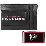 Atlanta Falcons Leather Cash & Cardholder & Color Money Clip - Atlanta Falcons