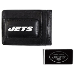New York Jets Leather Cash & Cardholder & Black Money Clip - New York Jets