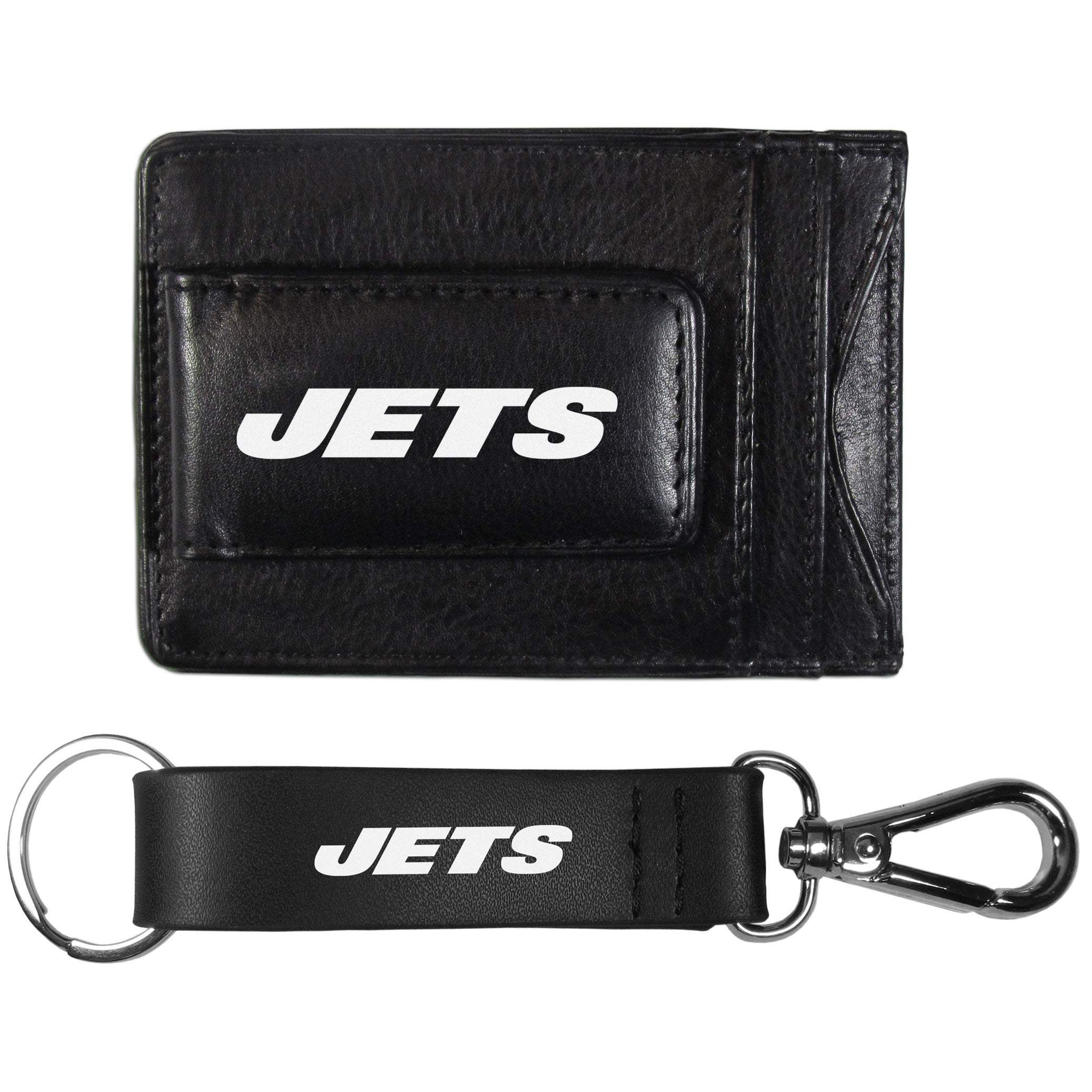 New York Jets Leather Cash & Cardholder & Strap Key Chain - New York Jets - Flyclothing LLC