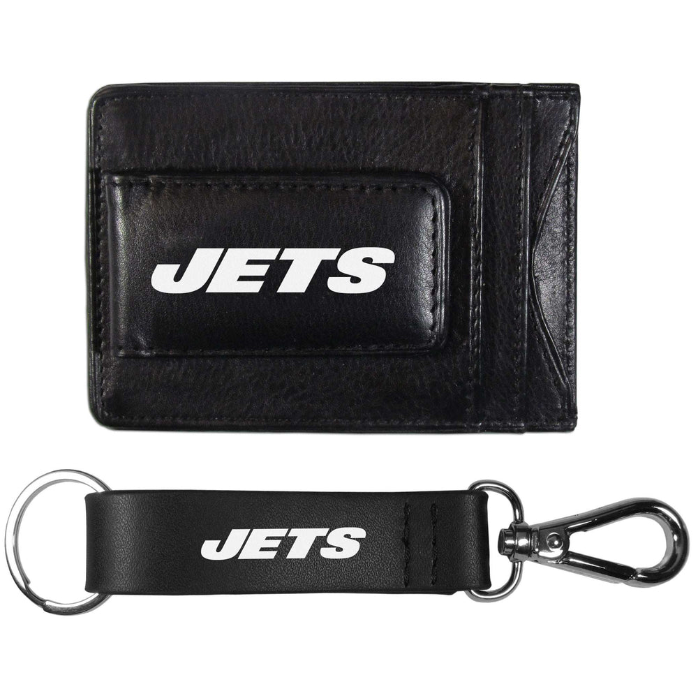 New York Jets Leather Cash & Cardholder & Strap Key Chain - New York Jets - Flyclothing LLC