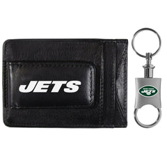 New York Jets Leather Cash & Cardholder & Valet Key Chain - New York Jets
