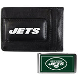 New York Jets Leather Cash & Cardholder & Color Money Clip - New York Jets