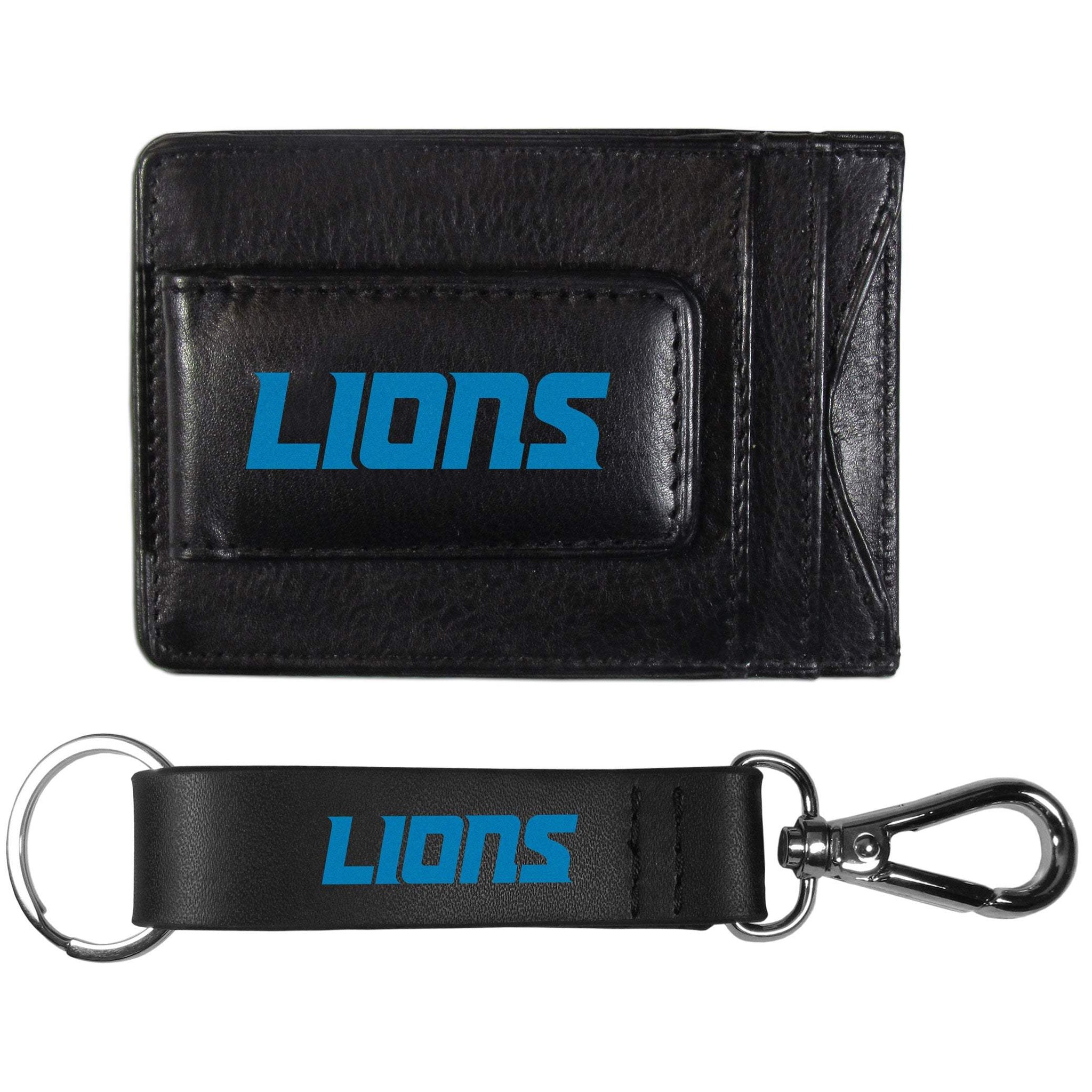 Detroit Lions Leather Cash & Cardholder & Strap Key Chain - Detroit Lions - Flyclothing LLC