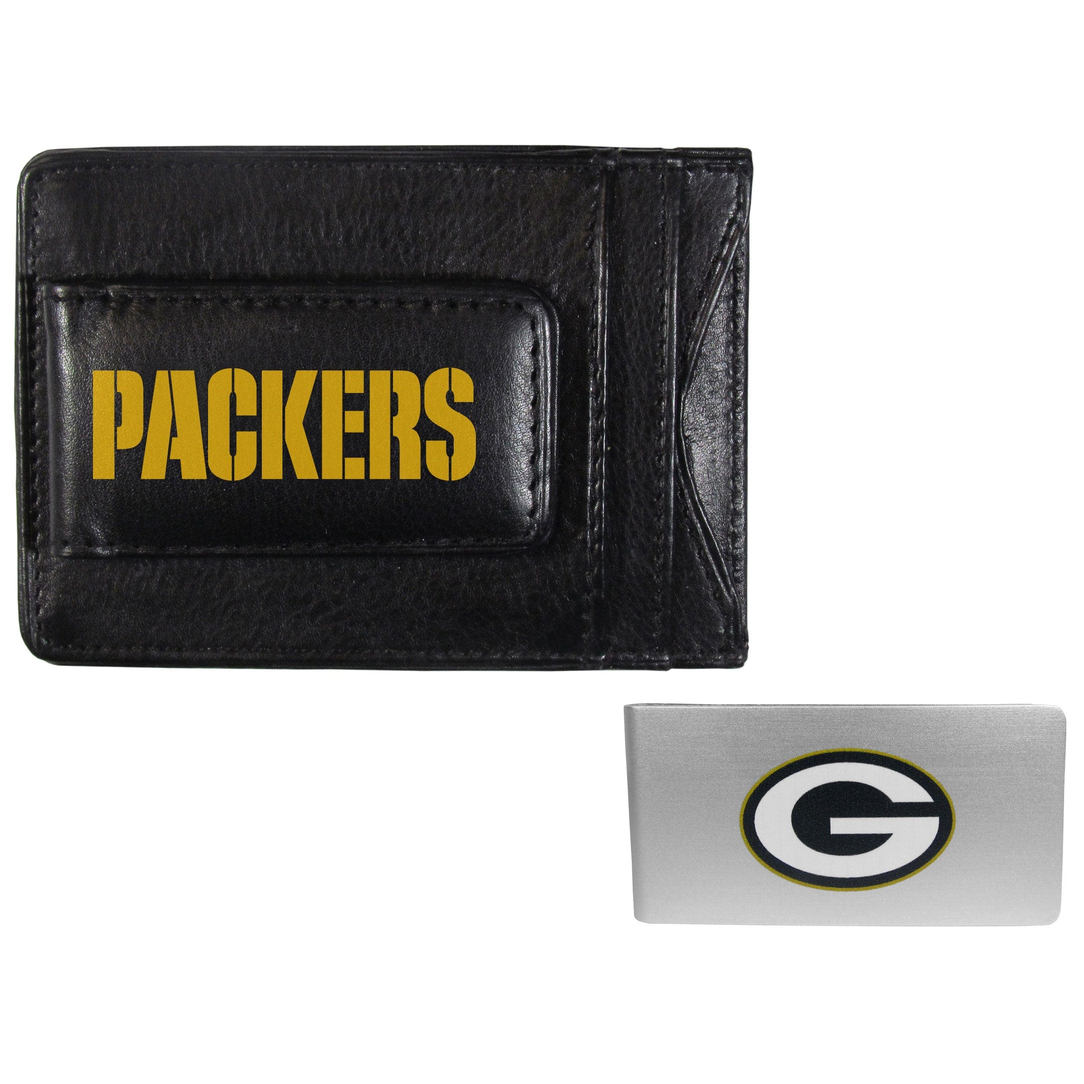 Green Bay Packers Leather Cash & Cardholder & Money Clip - Green Bay Packers
