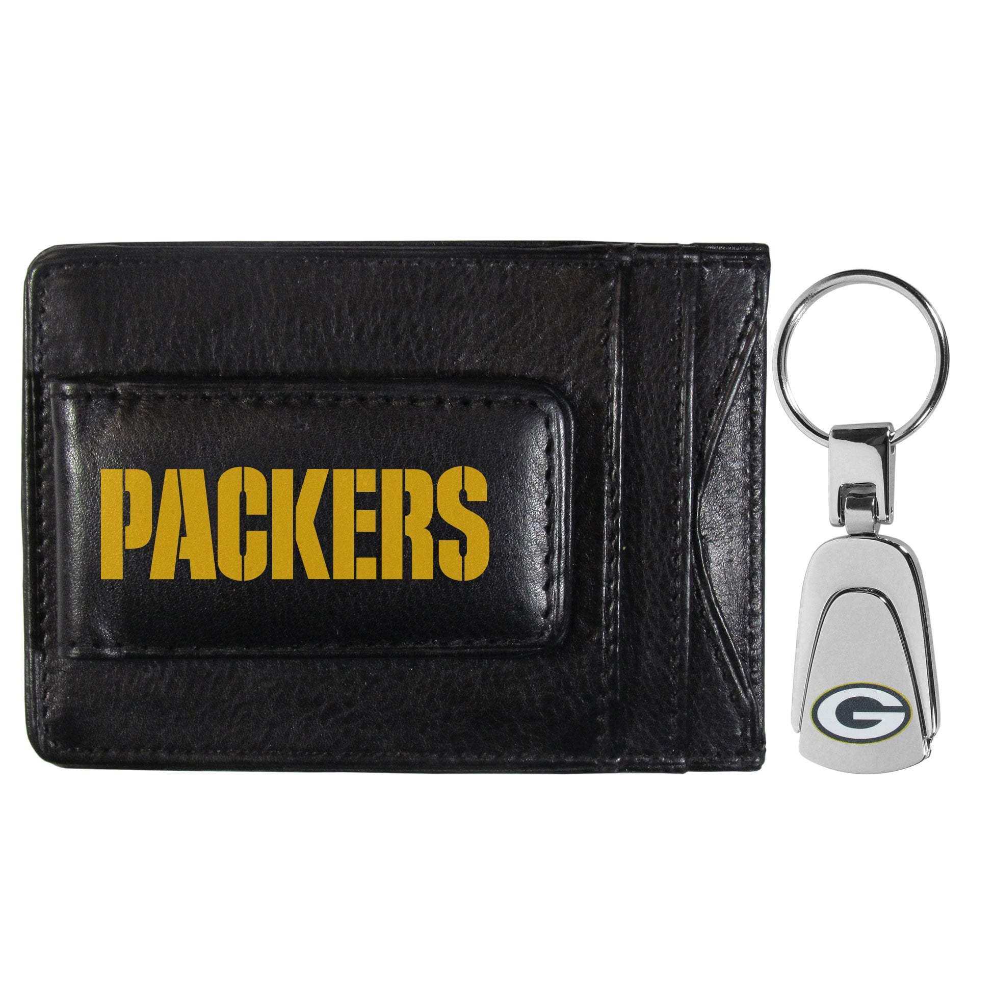 Green Bay Packers Leather Cash & Cardholder & Steel Key Chain - Green Bay Packers - Flyclothing LLC