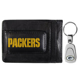 Green Bay Packers Leather Cash & Cardholder & Steel Key Chain - Green Bay Packers