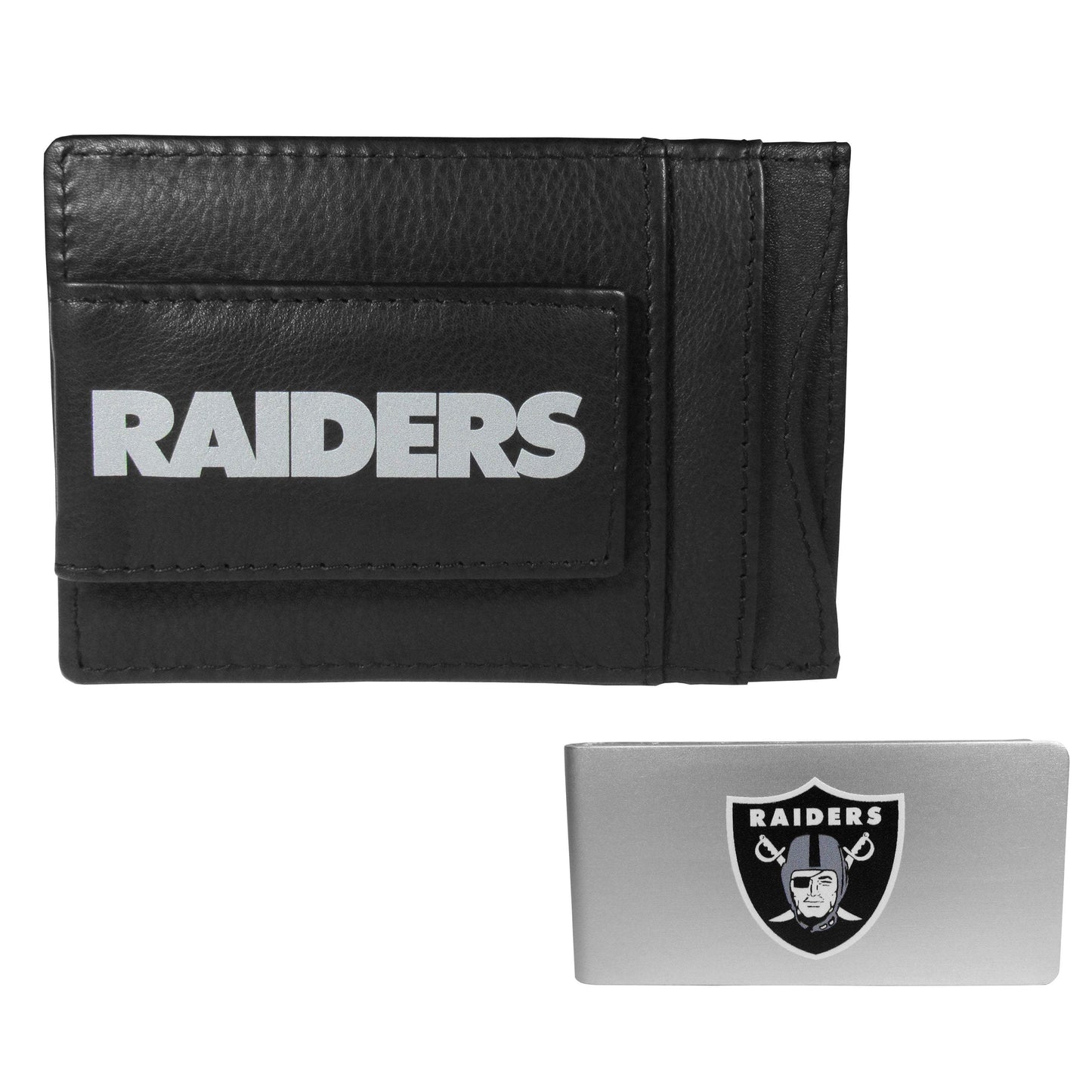 Las Vegas Raiders Leather Cash & Cardholder & Money Clip - Las Vegas Raiders - Flyclothing LLC