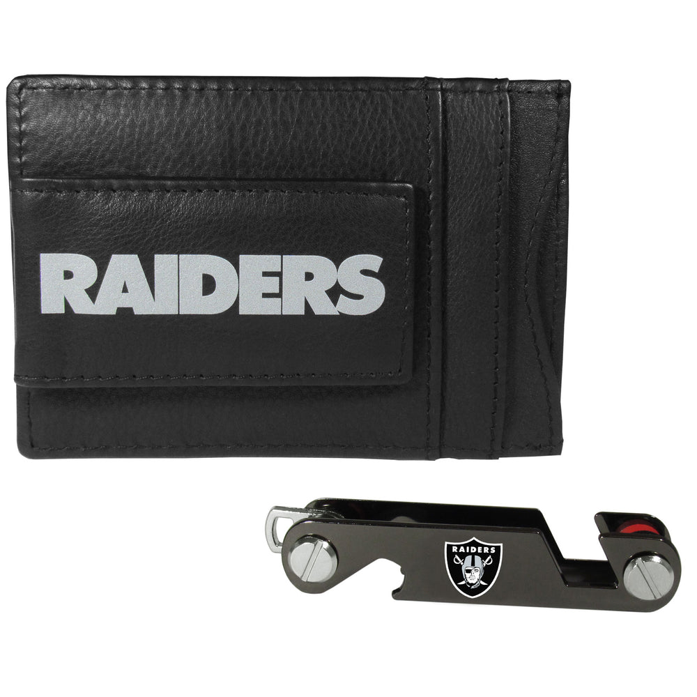 Las Vegas Raiders Leather Cash & Cardholder & Key Organizer - Las Vegas Raiders