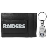 Las Vegas Raiders Leather Cash & Cardholder & Steel Key Chain - Las Vegas Raiders