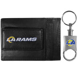 Los Angeles Rams Leather Cash & Cardholder & Valet Key Chain - Los Angeles Rams