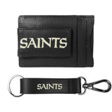 New Orleans Saints Leather Cash & Cardholder & Strap Key Chain - New Orleans Saints