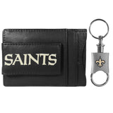 New Orleans Saints Leather Cash & Cardholder & Valet Key Chain - New Orleans Saints