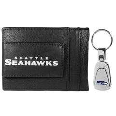 Seattle Seahawks Leather Cash & Cardholder & Steel Key Chain - Seattle Seahawks