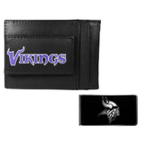 Minnesota Vikings Leather Cash & Cardholder & Black Money Clip - Minnesota Vikings