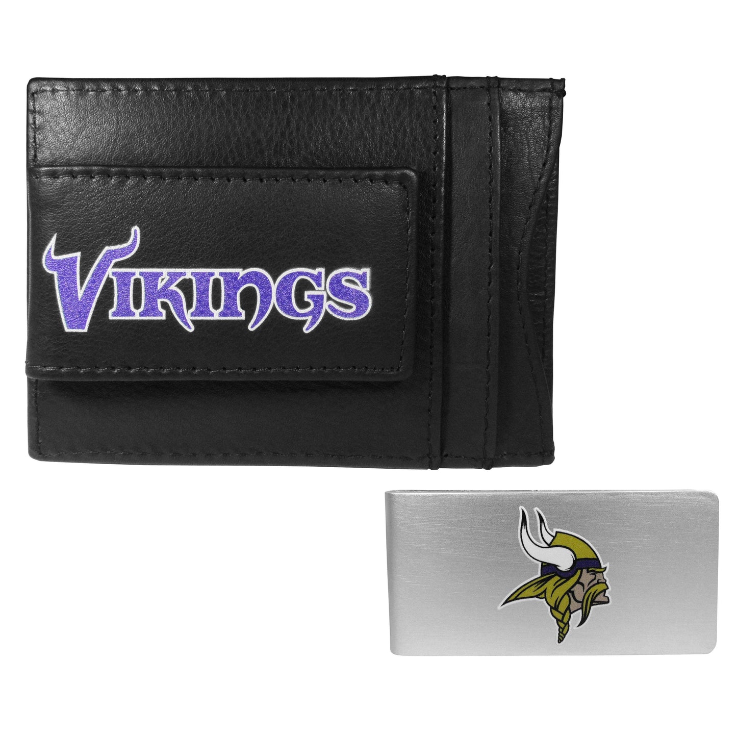 Minnesota Vikings Leather Cash & Cardholder & Money Clip - Minnesota Vikings - Flyclothing LLC