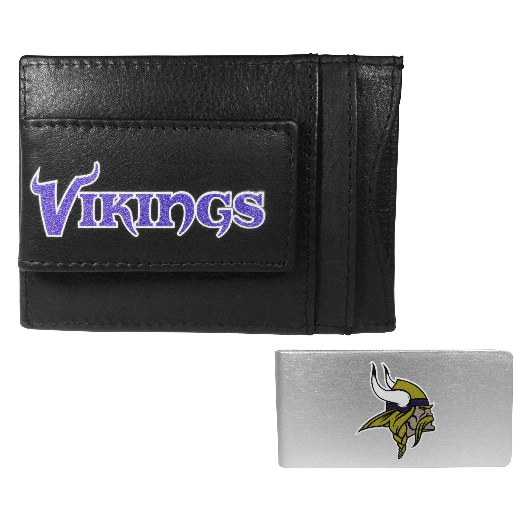 Minnesota Vikings Leather Cash & Cardholder & Money Clip - Minnesota Vikings - Flyclothing LLC