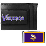 Minnesota Vikings Leather Cash & Cardholder & Color Money Clip - Minnesota Vikings