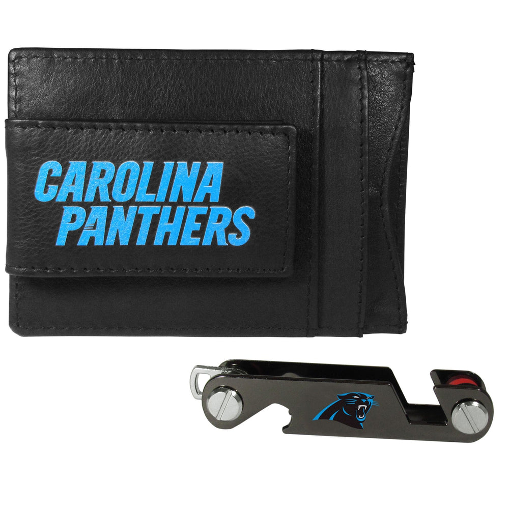Carolina Panthers Leather Cash & Cardholder & Key Organizer - Carolina Panthers