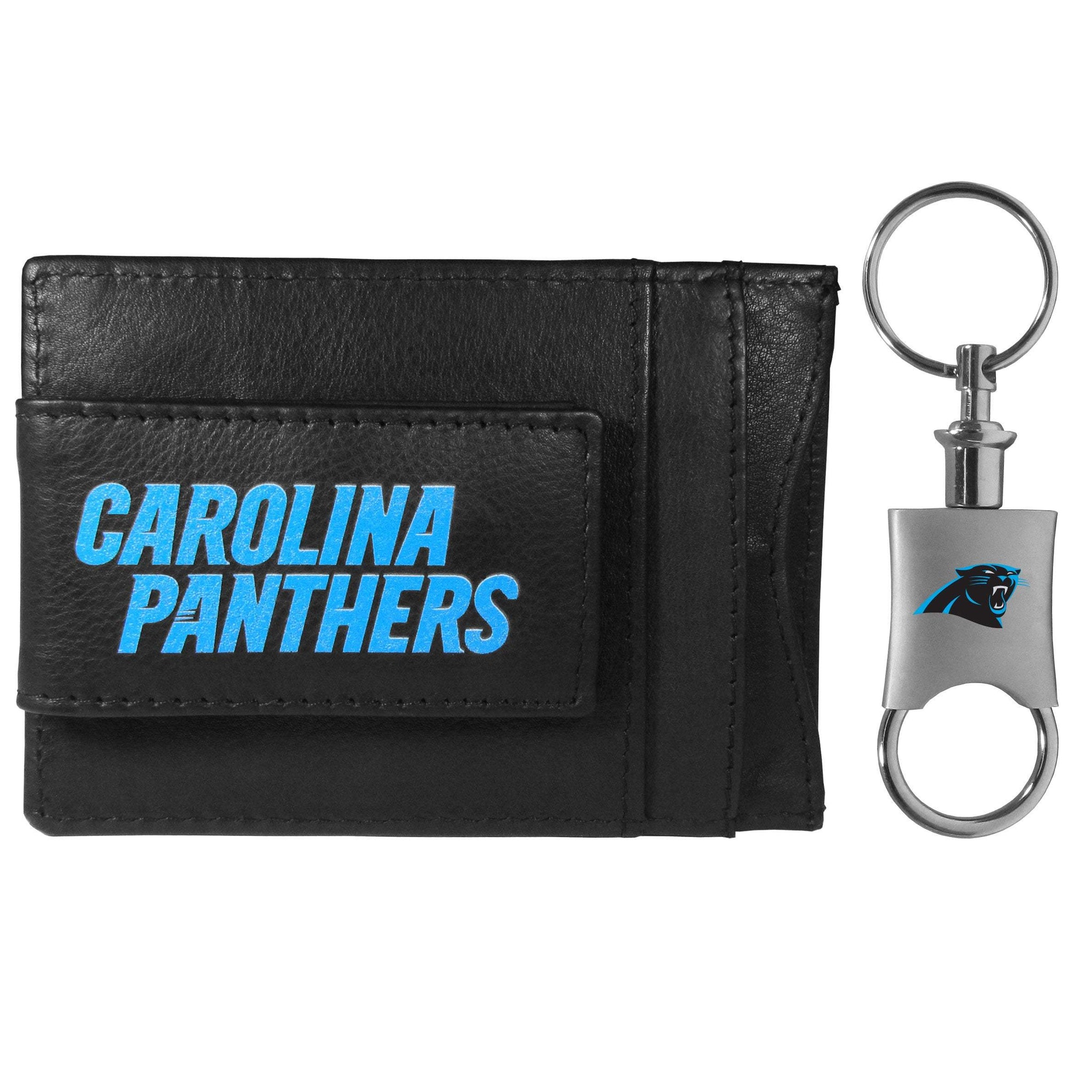 Carolina Panthers Leather Cash & Cardholder & Valet Key Chain - Carolina Panthers - Flyclothing LLC