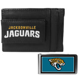 Jacksonville Jaguars Leather Cash & Cardholder & Color Money Clip - Jacksonville Jaguars
