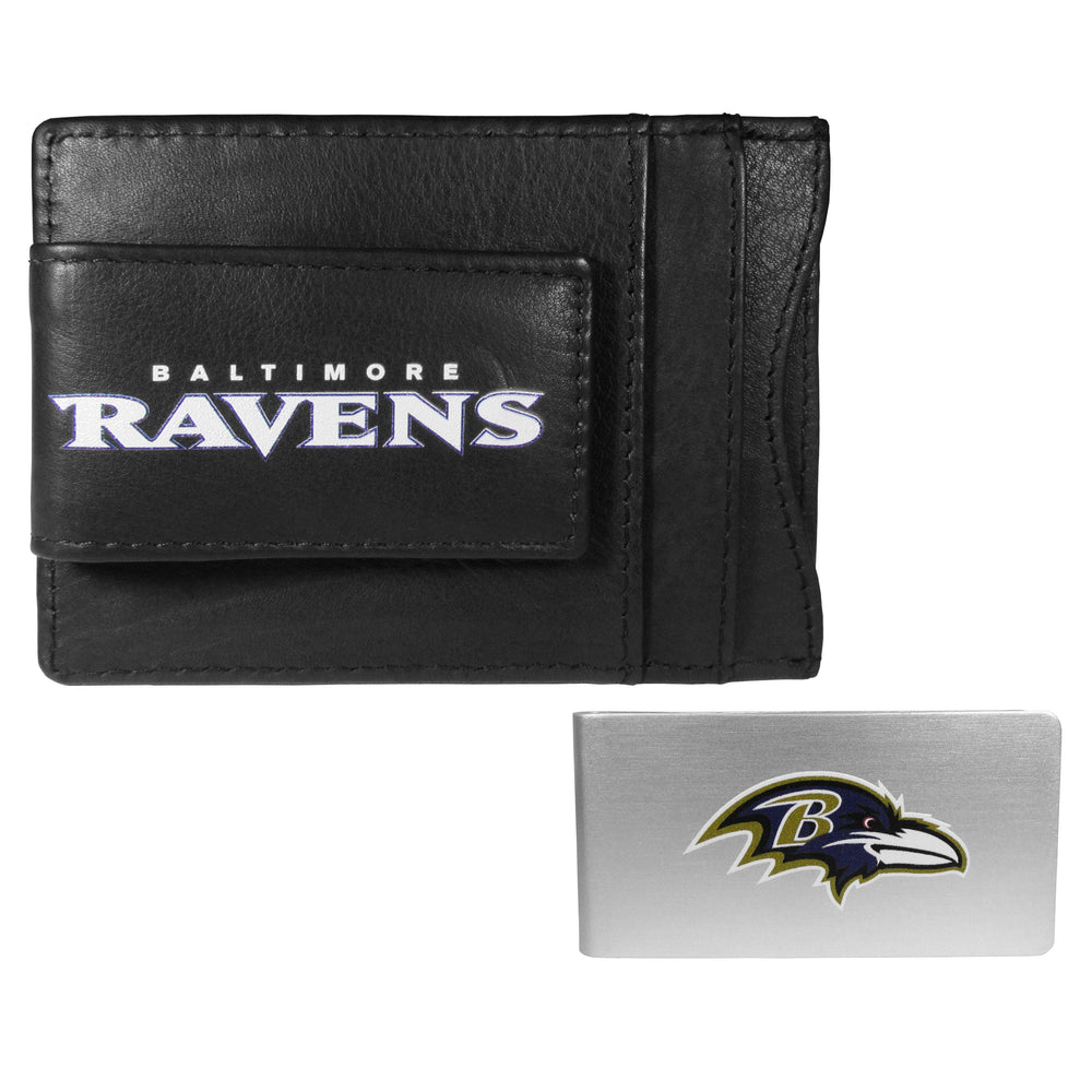 Baltimore Ravens Leather Cash & Cardholder & Money Clip - Baltimore Ravens