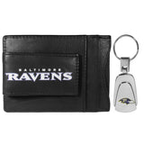 Baltimore Ravens Leather Cash & Cardholder & Steel Key Chain - Baltimore Ravens