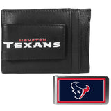 Houston Texans Leather Cash & Cardholder & Color Money Clip - Houston Texans