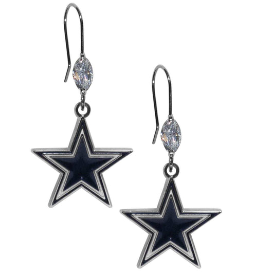 Dallas Cowboys Crystal Dangle Earrings - Dallas Cowboys - Flyclothing LLC