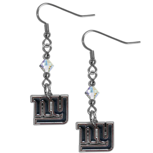 New York Giants Crystal Dangle Earrings - New York Giants - Flyclothing LLC